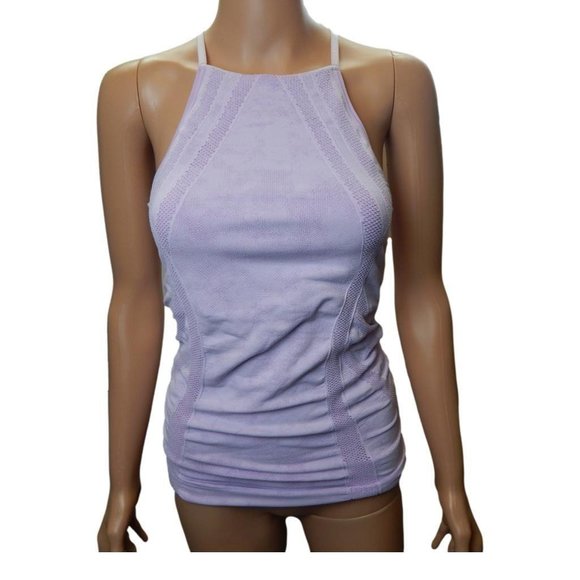 Athleta Active Tank Top Size M Purple Women's Cross Back Built In Bra - Picture 9 of 11